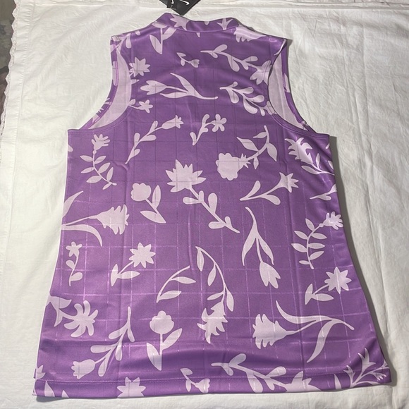 NWT- Nike Women Floral Print Sleeveless Golf Polo Shirt Sz Small - Picture 3 of 3